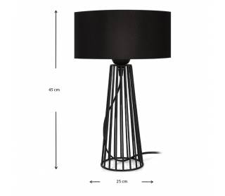 Φωτιστικό επιτραπέζιο Filip Megapap E27 μεταλλικό - υφασμάτινο χρώμα μαύρο 25x2
