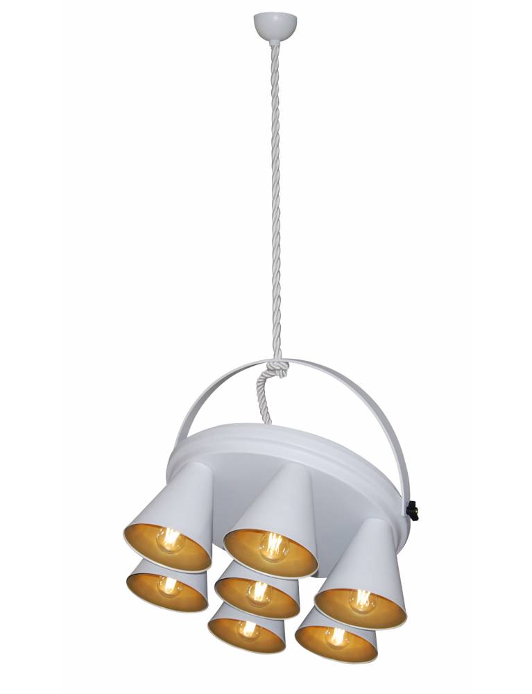 HL-3578-1A BRANDON WHITE & MAT GOLD PENDANT