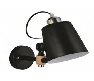 YQ-4003 SAM BLACK METAL-WOOD WALL LAMP