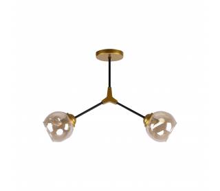 KQ 51454/2 CONELLY BLACK, BRASS AND HONEY PENDANT Ζ3