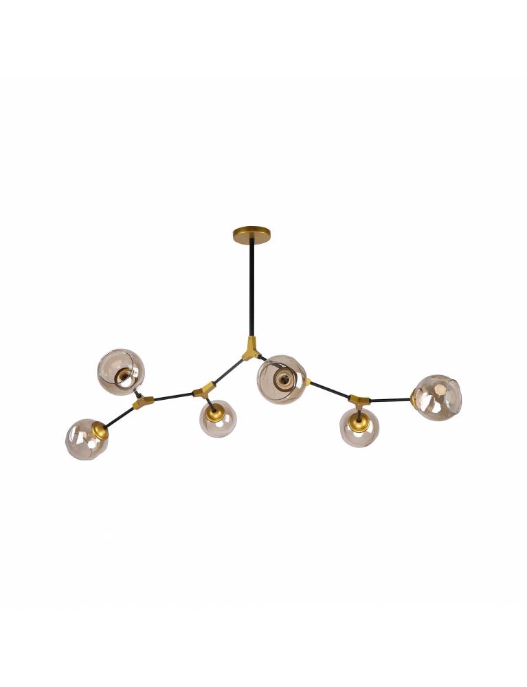 KQ 51454/6 CONELLY BLACK, BRASS AND HONEY PENDANT Ζ3