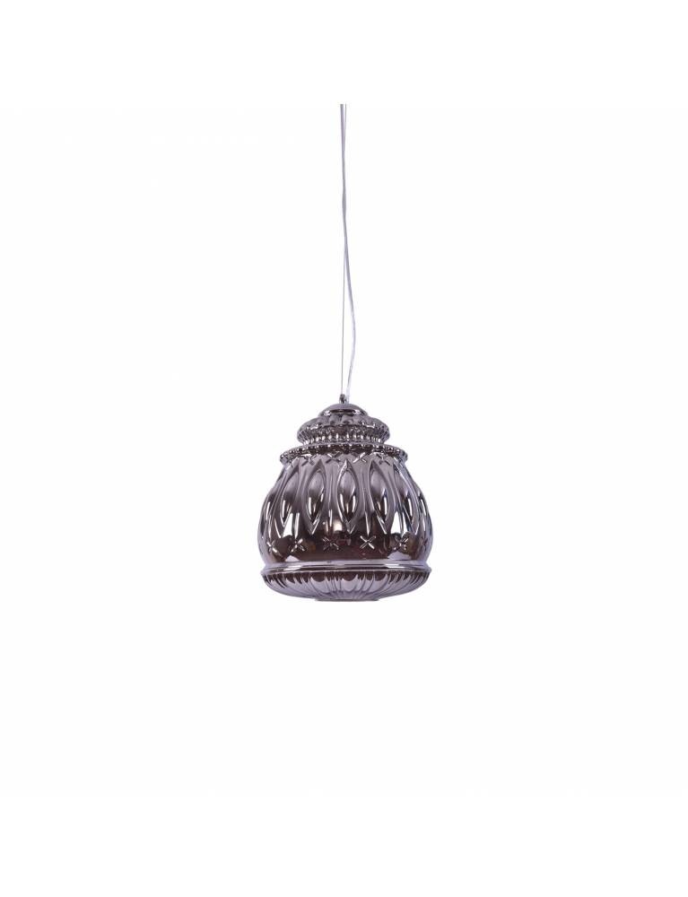 SE4344-01b ROZA PENDANT SMOKE GLASS E4