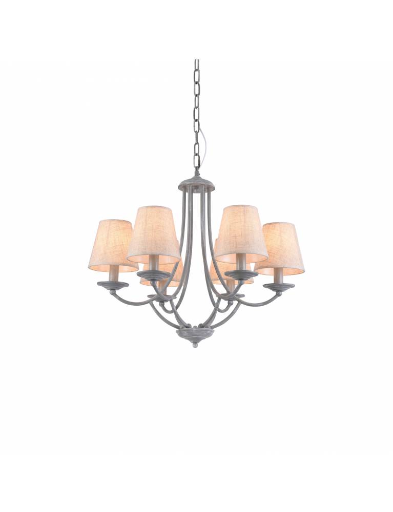 C119-6 ETNA PENDANT LAMP GREY PATINA&WHITE SHADE Δ1