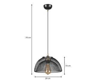 Φωτιστικό οροφής Iris Megapap E27 μεταλλικό μονόφωτο χρώμα μαύρο 28x28x70εκ.