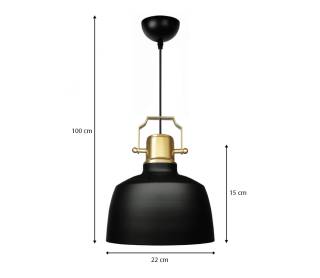 Φωτιστικό οροφής Artes Megapap E27 μεταλλικό μονόφωτο χρώμα μαύρο - χρυσό Φ22x10
