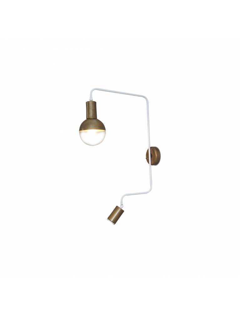 HL-3555-2S CALLIE OLD BRONZE & WHITE WALL LAMP