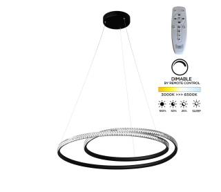 Φωτιστικό Κρεμαστό Brilliant Led 56W Μαύρο Φ60x120cm