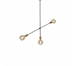 SE 136-3 CODY PENDANT BLACK & BRUSHED BRASS B1