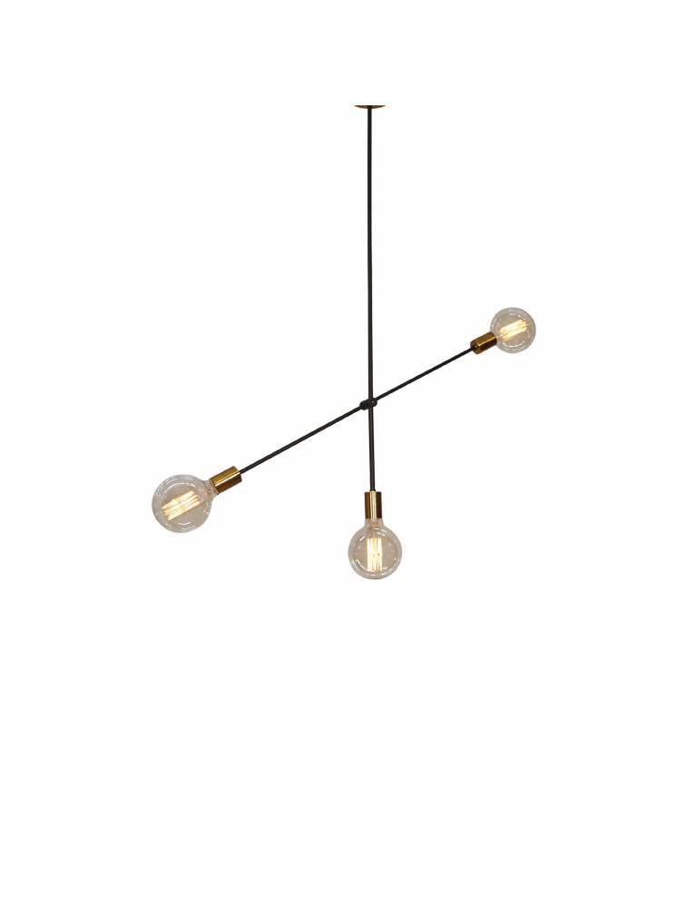 SE 136-3 CODY PENDANT BLACK & BRUSHED BRASS B1