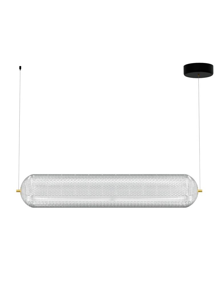 Φωτιστικό Κρεμαστό Ράγα Led 80W 4000K Χρυσό 80x15x120cm