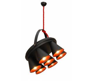 HL-3578-1A BRANDON BLACK & MAT COPPER PENDANT