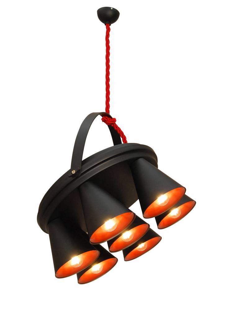 HL-3578-1A BRANDON BLACK & MAT COPPER PENDANT