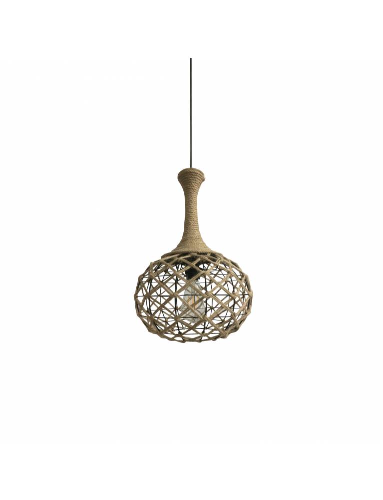 HM7 REP PENDANT LAMP BLACK METAL & ROPE Z3