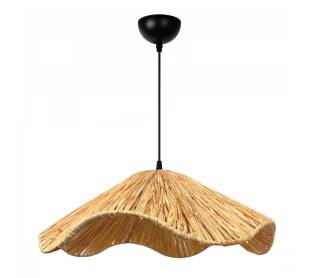 Φωτιστικό οροφής Miro Megapap E27 wicker μονόφωτο χρώμα φυσικό Ø50x100εκ.