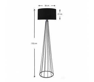 Φωτιστικό δαπέδου Faraday Megapap μέταλλο/ύφασμα χρώμα μαύρο 38x21x155εκ.