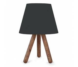 Φωτιστικό επιτραπέζιο Lander Megapap ύφασμα/Pvc/ξύλο χρώμα μαύρο/καφέ 22x17x32εκ.