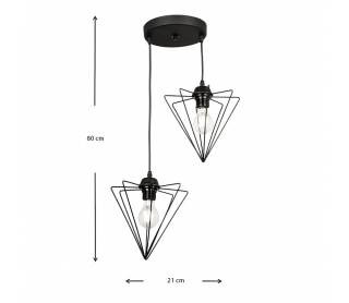 Φωτιστικό οροφής Stormie Megapap E27 μεταλλικό δίφωτο χρώμα μαύρο 21x21x70εκ.