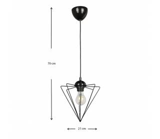 Φωτιστικό οροφής Stormie Megapap E27 μεταλλικό μονόφωτο χρώμα μαύρο 21x21x70εκ.