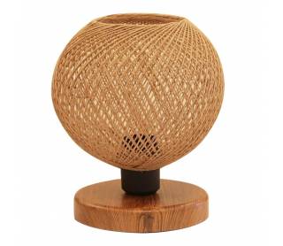 Φωτιστικό επιτραπέζιο Bonnie Megapap E27 κλωστή/Mdf χρώμα φυσικό/καφέ 19x15x22εκ.