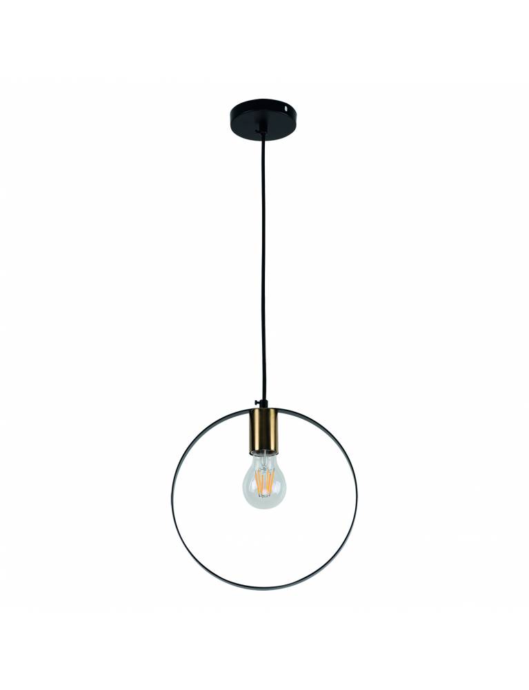 KQ 9016-1P HOOP PENDANT BLACK & BRUSHED BRASS Γ4