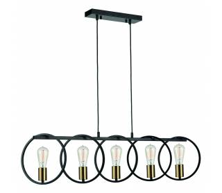 KQ 9016-5 HOOP PENDANT BLACK & BRUSHED BRASS Γ4