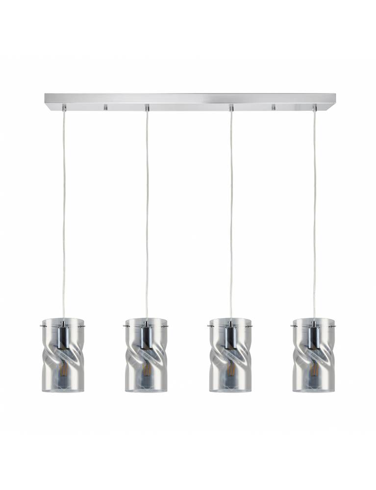 KQ S0616-4 TWIST SMOKEY PENDANT GLASS+