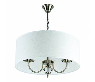 KQ 9015-3A PARIL ANTIQUE BRASS PENDANT BEIGE SHADES Γ3