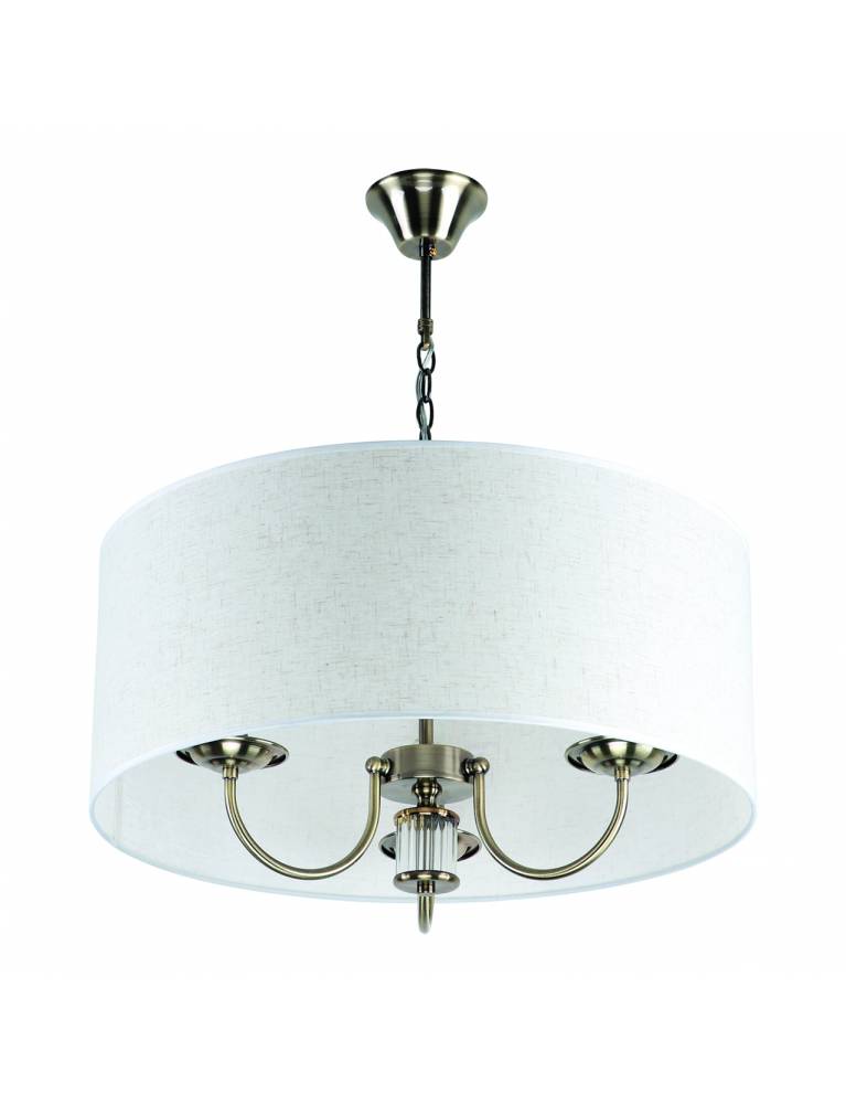 KQ 9015-3A PARIL ANTIQUE BRASS PENDANT BEIGE SHADES Γ3