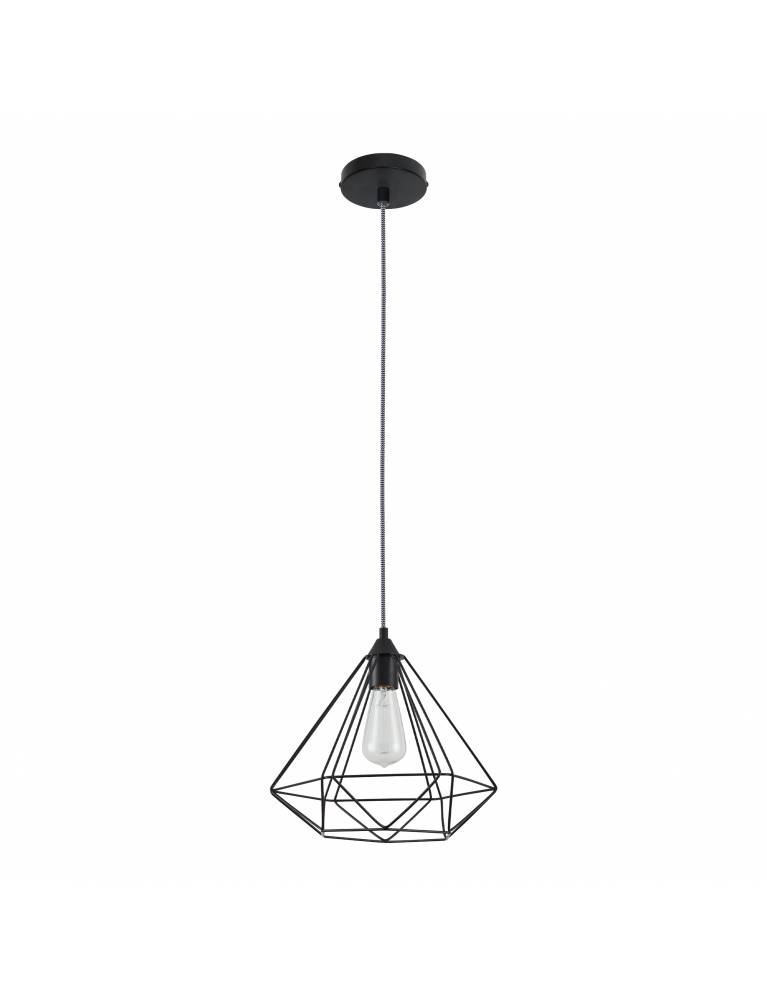 SE21-BL-33 MILA BLACK METAL GRID PENDANT Δ3