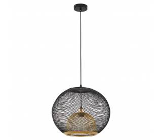 SE21-BG-40 LANDER BLACK & GOLD METAL GRID PENDANT E4