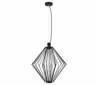 SE21-BL-42 MED BLACK METAL GRID PENDANT E4