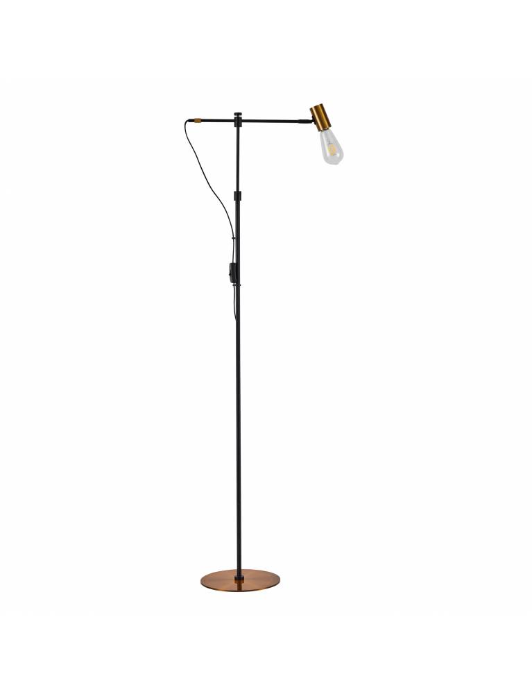 SE21-GM-39 ADEPT GOLD MATT & BLACK FLOOR LAMP 1Β1