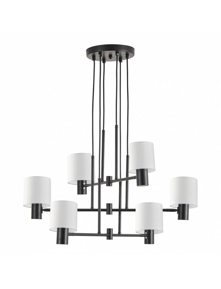 SE21-BL-100-SH1 ADEPT BLACK PENDANT WHITE SHADE+