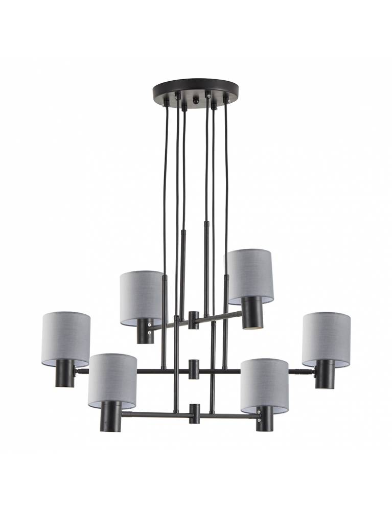 SE21-BL-100-SH2 ADEPT BLACK PENDANT GREY SHADE+