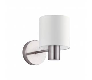 SE21-NM-16-SH1 ADEPT NICKEL MATT WALL LAMP WHITE SHADE+