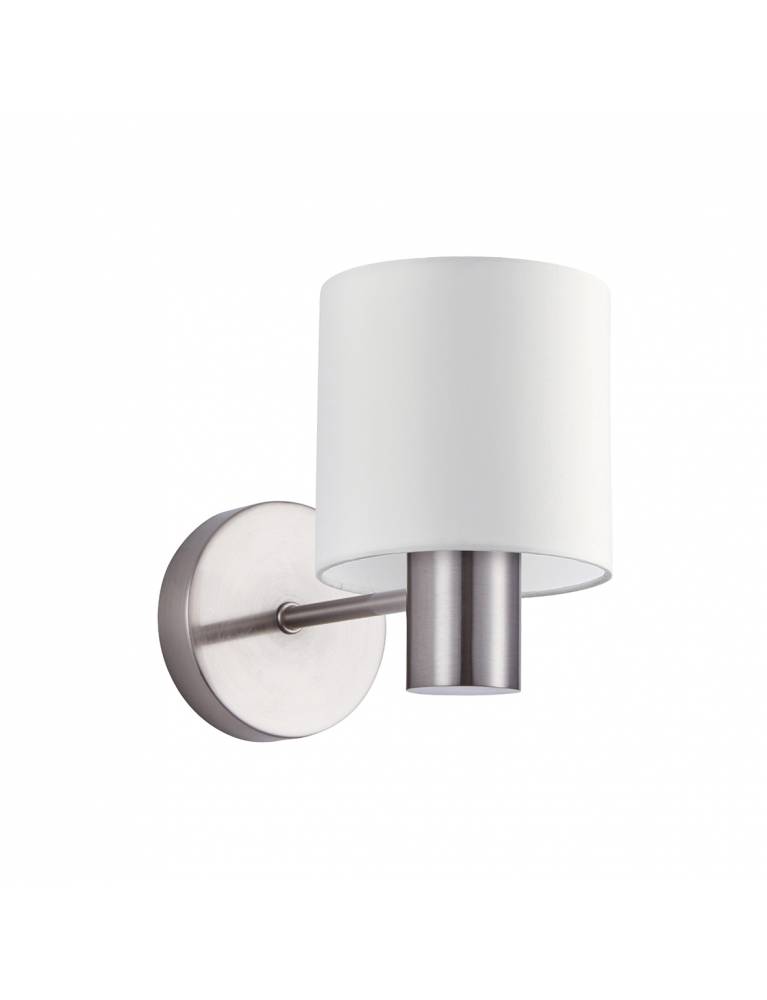 SE21-NM-16-SH1 ADEPT NICKEL MATT WALL LAMP WHITE SHADE+