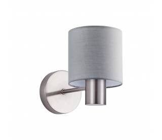 SE21-NM-16-SH2 ADEPT NICKEL MATT WALL LAMP GREY SHADE+