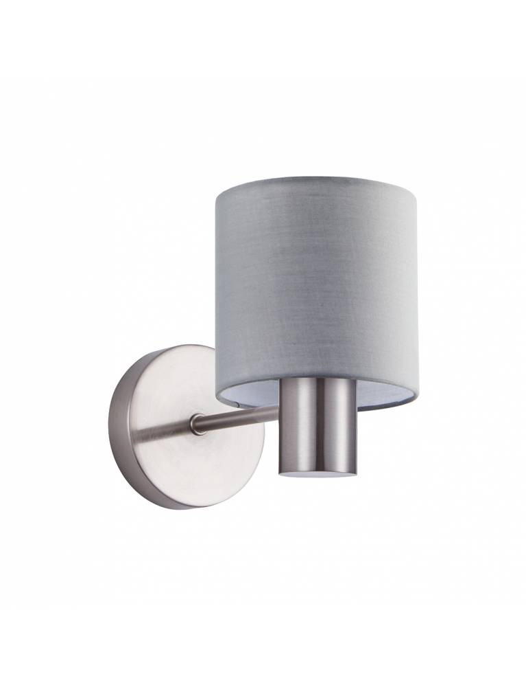 SE21-NM-16-SH2 ADEPT NICKEL MATT WALL LAMP GREY SHADE+