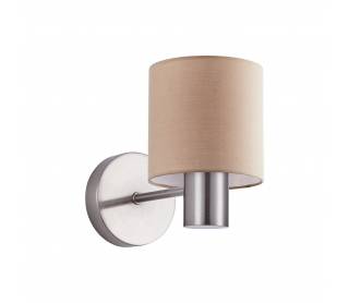 SE21-NM-16-SH3 ADEPT NICKEL MATT WALL LAMP BROWN SHADE+