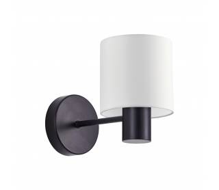 SE21-BL-16-SH1 BLACK WALL LAMP WHITE SHADE+