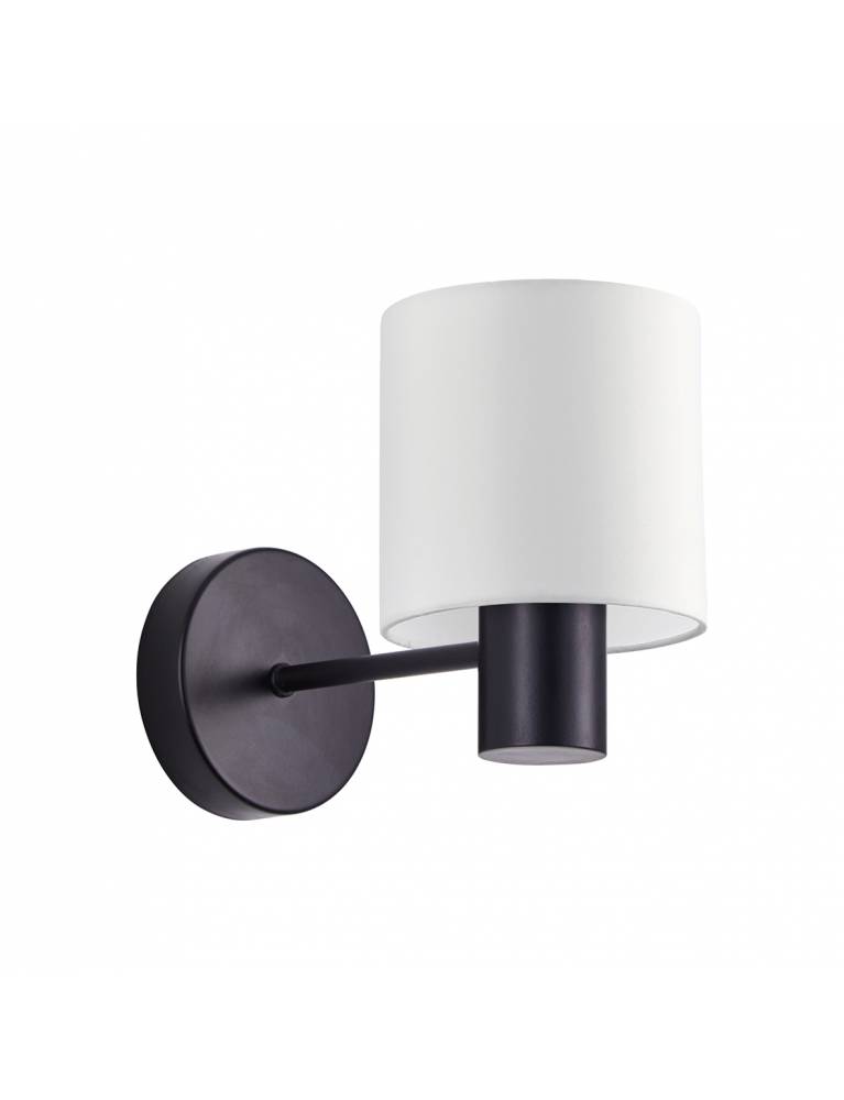 SE21-BL-16-SH1 BLACK WALL LAMP WHITE SHADE+