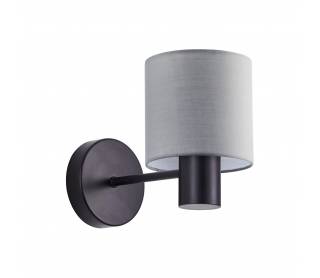 SE21-BL-16-SH2 ADEPT BLACK WALL LAMP GREY SHADE+