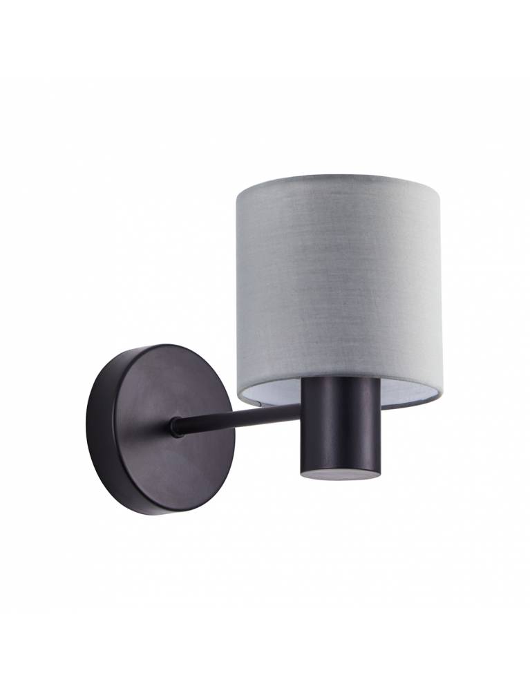 SE21-BL-16-SH2 ADEPT BLACK WALL LAMP GREY SHADE+