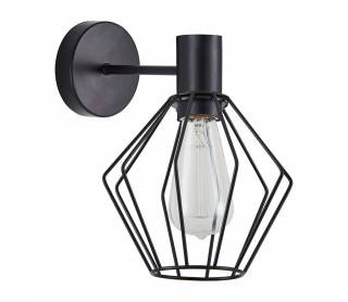 SE21-BL-16-GR1 ADEPT BLACK WALL LAMP BLACK METAL GRID+