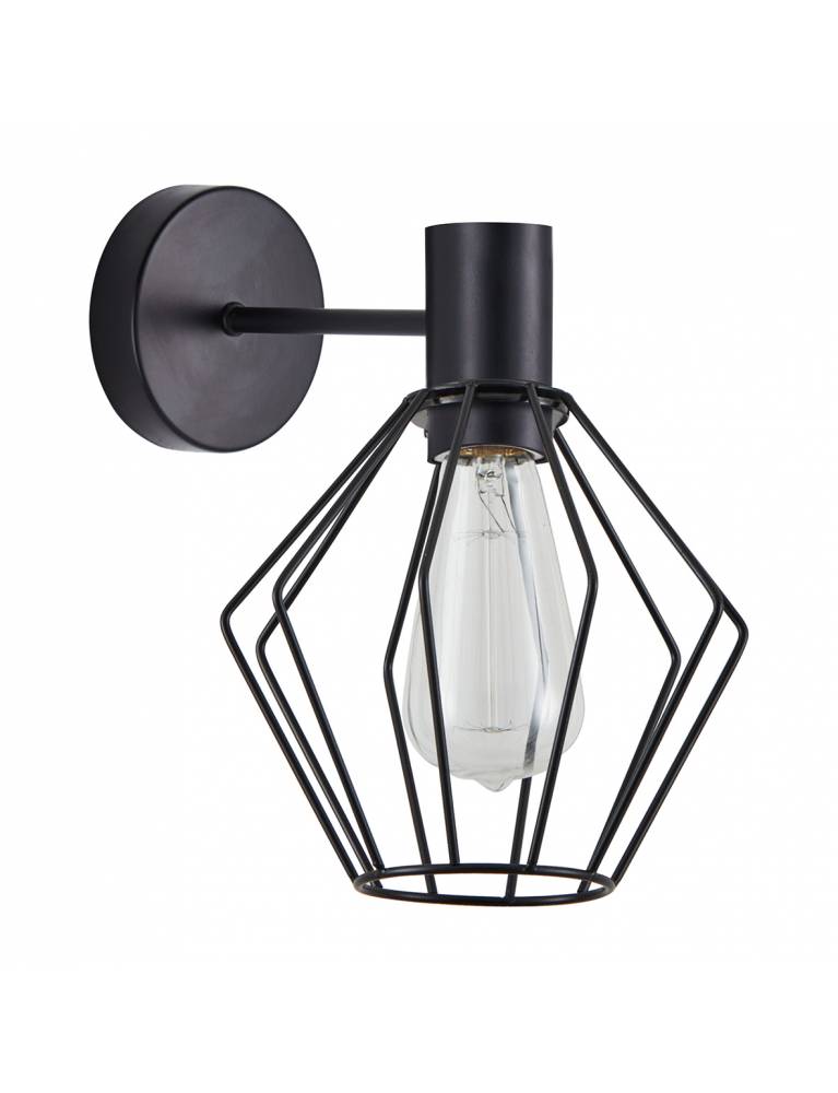 SE21-BL-16-GR1 ADEPT BLACK WALL LAMP BLACK METAL GRID+