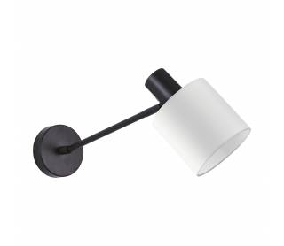 SE21-BL-22-SH1 ADEPT BLACK WALL LAMP WHITE SHADE+