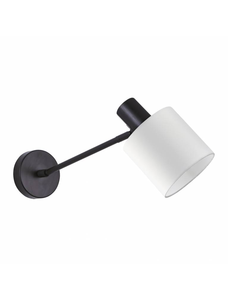 SE21-BL-22-SH1 ADEPT BLACK WALL LAMP WHITE SHADE+