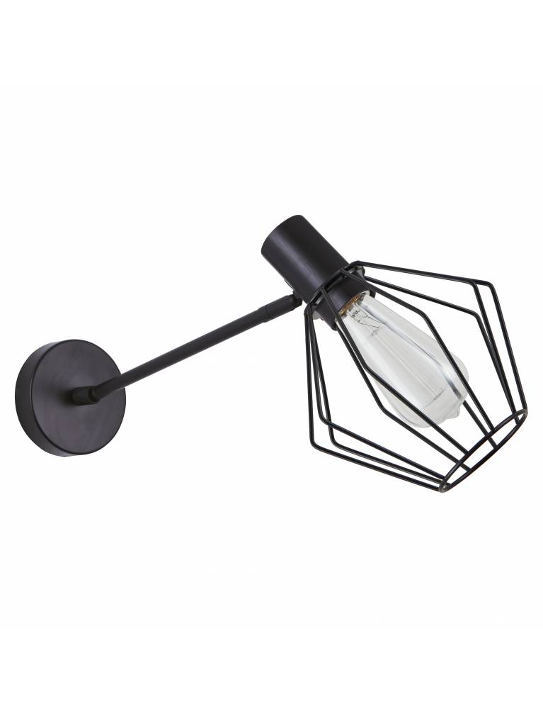 SE21-BL-22-GR1 ADEPT BLACK WALL LAMP BLACK METAL GRID+