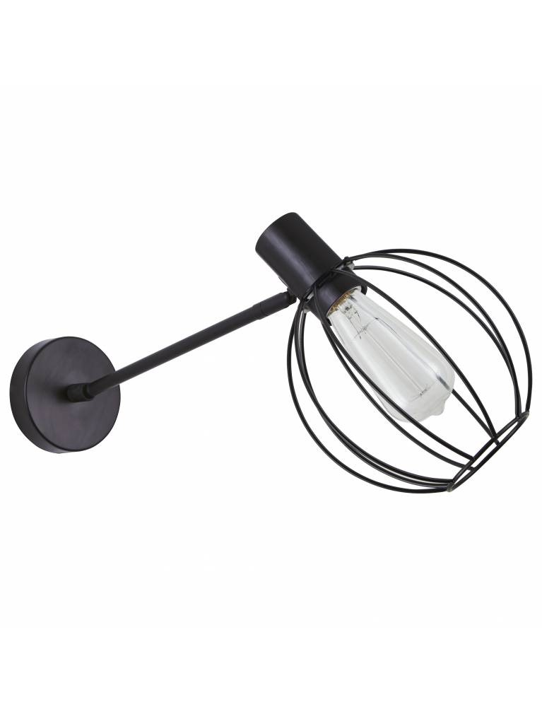 SE21-BL-22-GR2 ADEPT BLACK WALL LAMP BLACK METAL GRID+