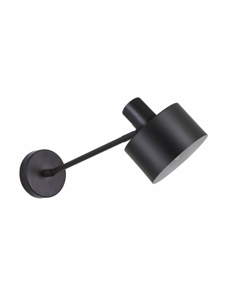 SE21-BL-22-MS1 ADEPT BLACK WALL LAMP BLACK METAL SHADE+